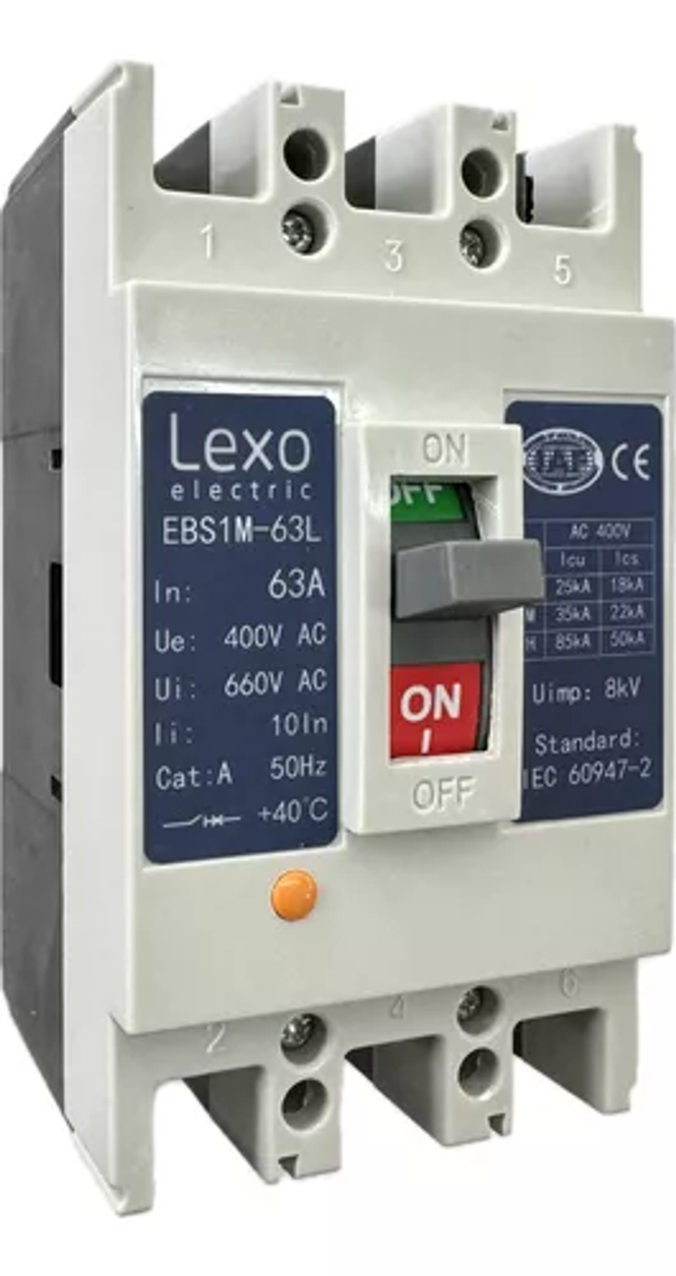 Interruptor Automatico 3X63A Caja Moldeada 25Ka Lexo 1