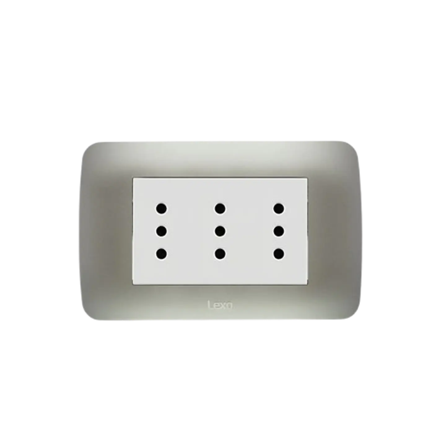 Enchufe Triple Puenteado Emb 10A Plata Lexo 1