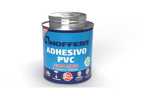 Adhesivo Hoffens Pvc C/Pincel Lata Rapido Transparente