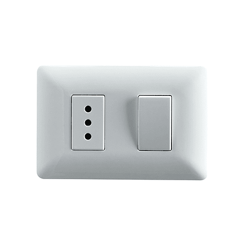 Interruptor Embutido Simple 9/12 + Enchufe 10A Stanford