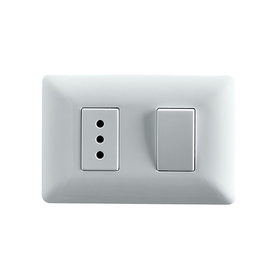 Interruptor Embutido Simple 9/12 + Enchufe 10A Stanford 1