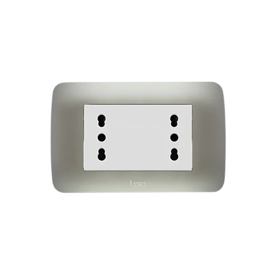 Enchufe Doble Puenteado 10/16 Emb Plata Lexo 1