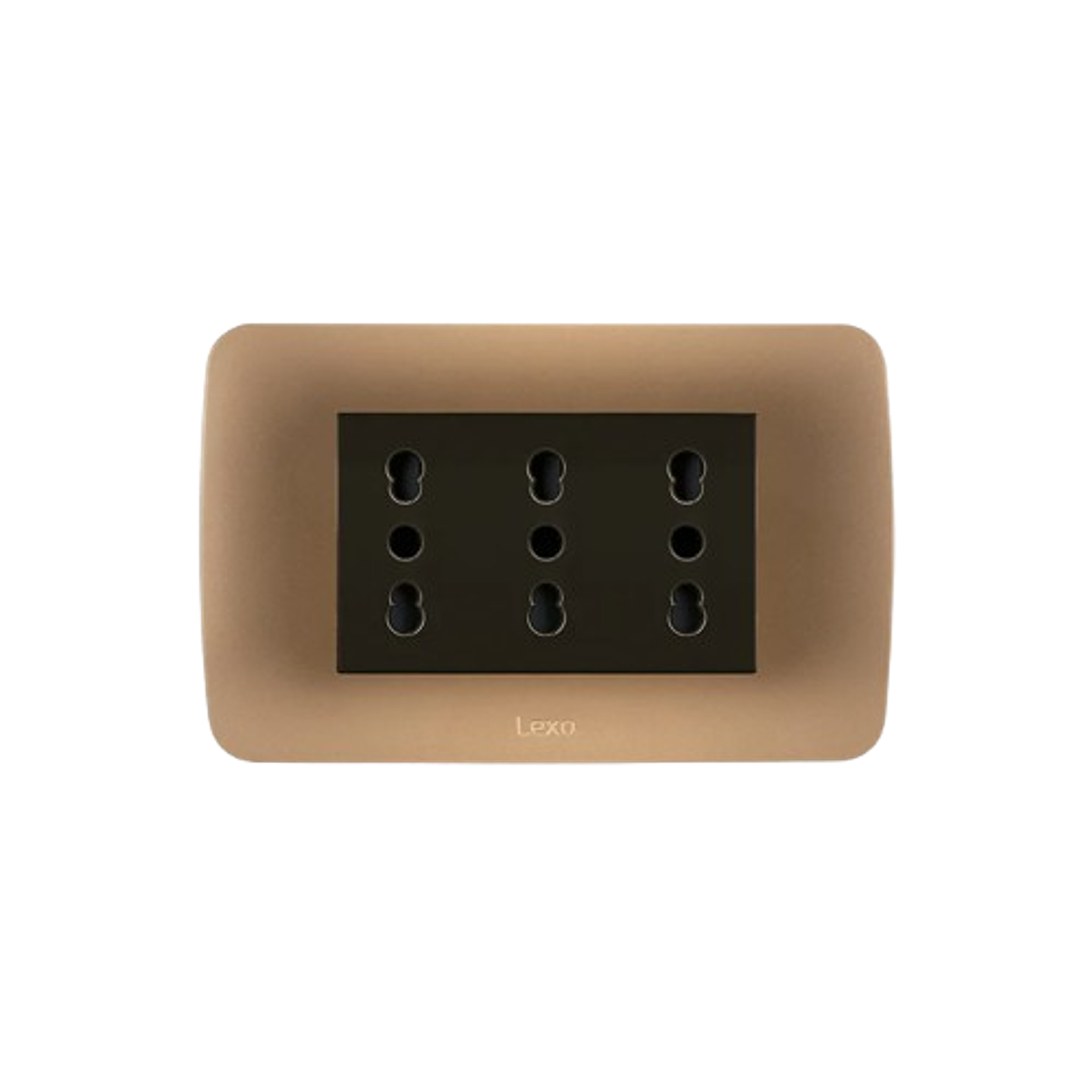 Enchufe Triple Puenteado 10/16 Emb Cafe Titanio Lexo 1