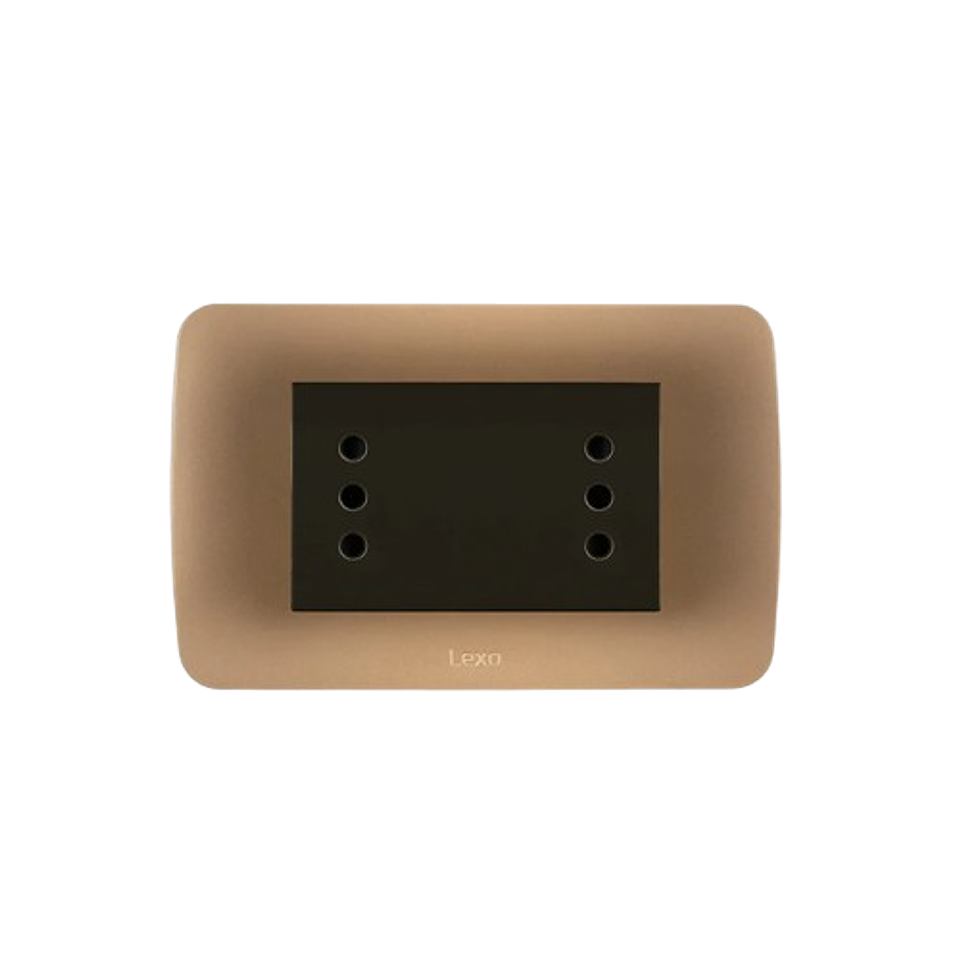 Enchufe Doble Puenteado Emb Cafe Titanio Lexo 1