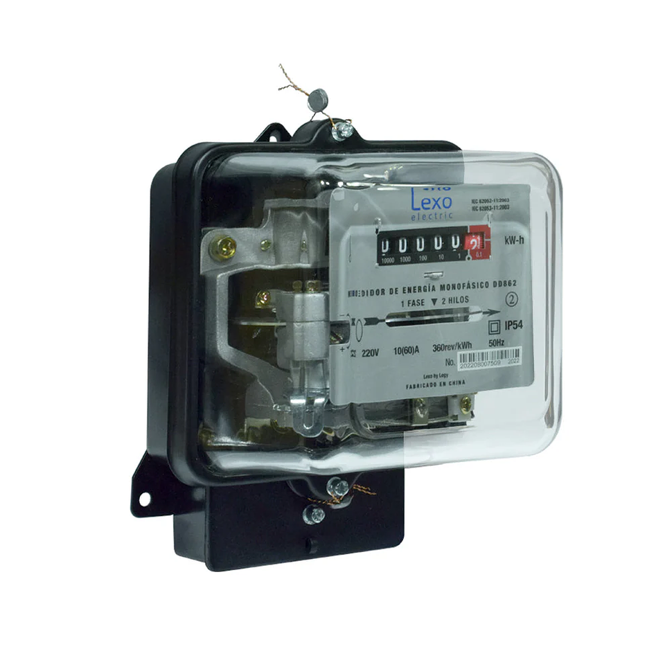 Medidor Monofasico Electromecanico de disco 10(60)A Lexo 1