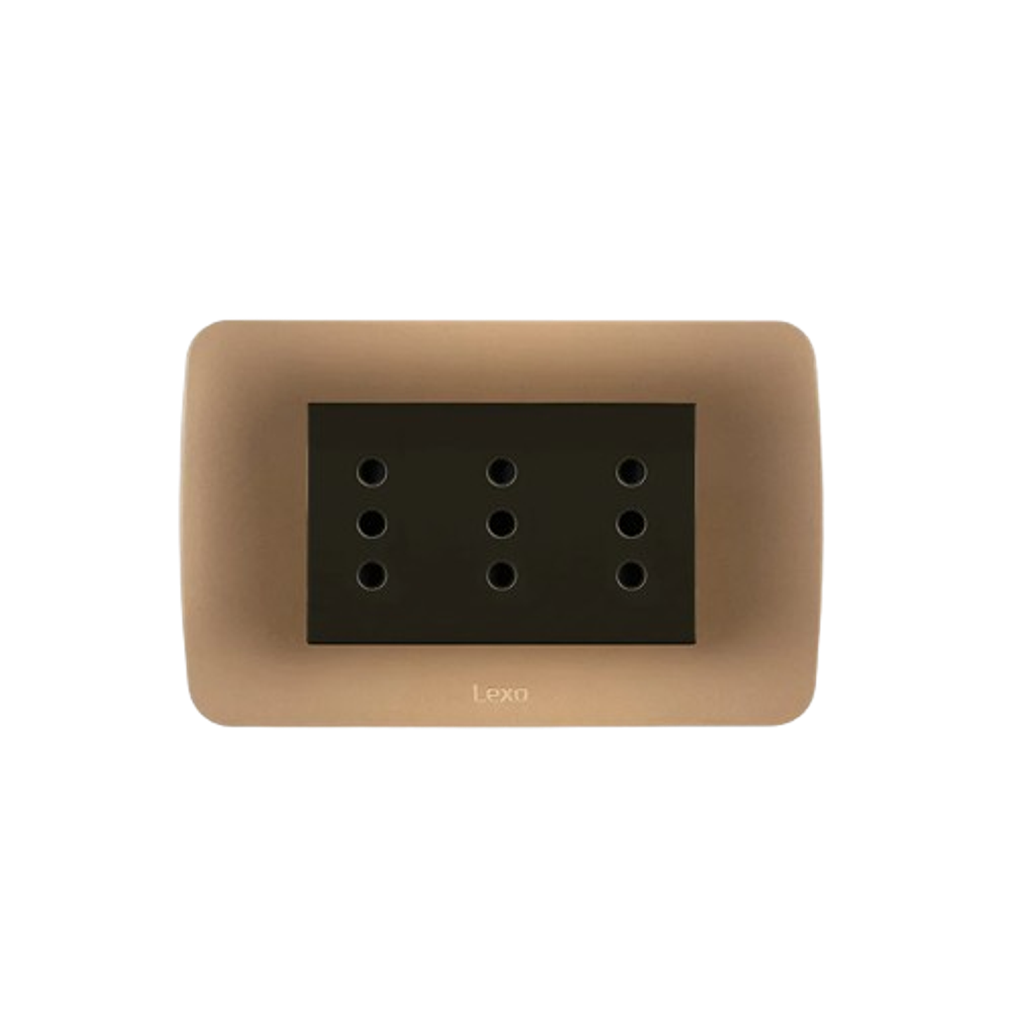 Enchufe Triple Puenteado Emb Cafe Titanio Lexo 1