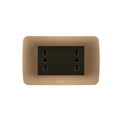 Enchufe Doble Puenteado 10/16 Emb Cafe Titanio Lexo