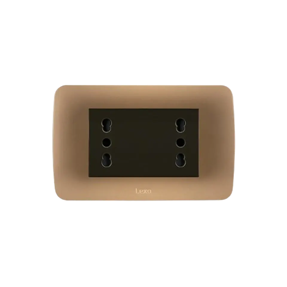 Enchufe Doble Puenteado 10/16 Emb Cafe Titanio Lexo 1