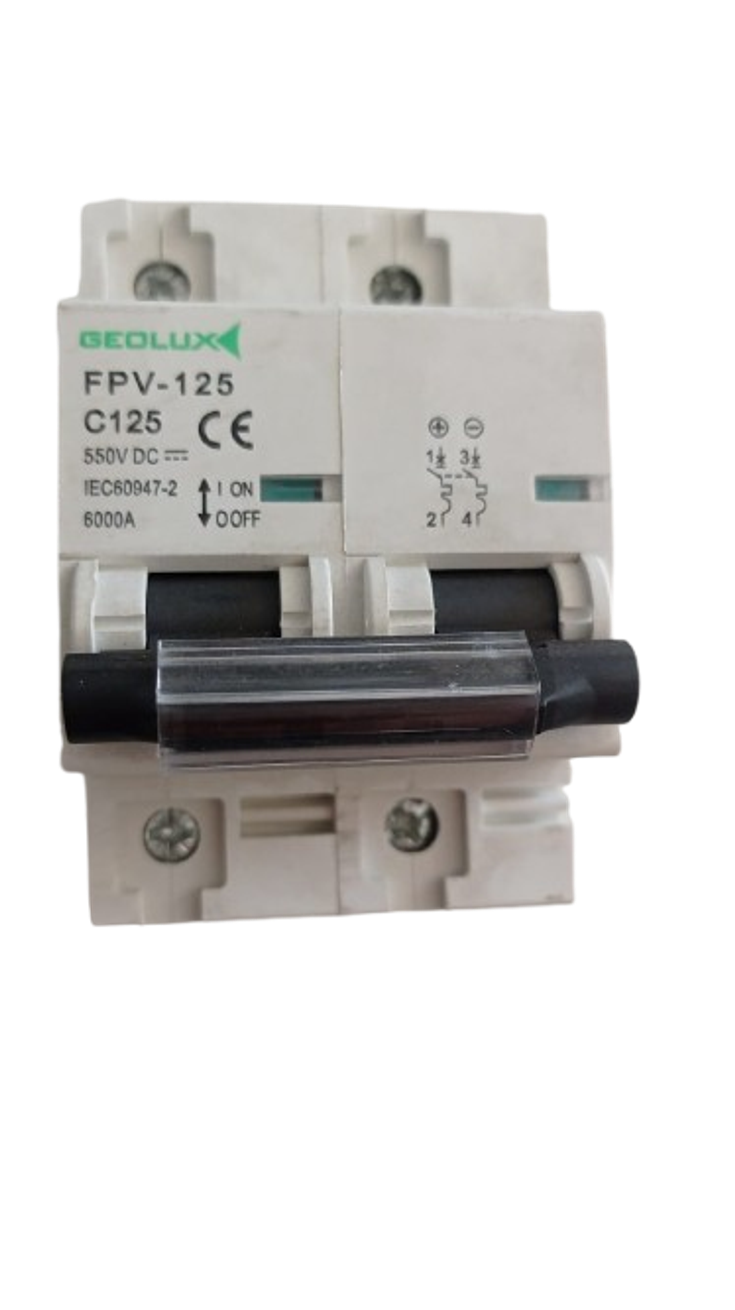 DC Breaker 2x125A 550VDC Geolux 1