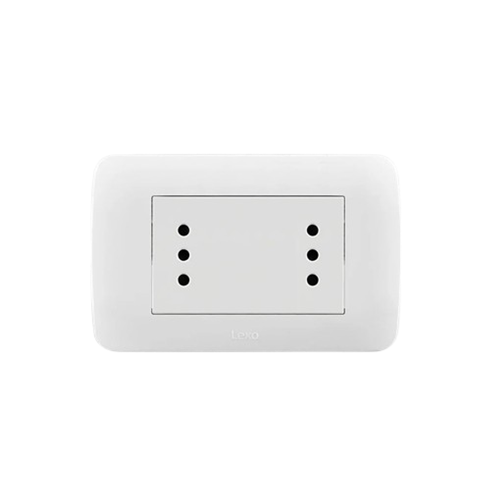 Enchufe Doble Puenteado Emb 10A Blanco Lexo 1