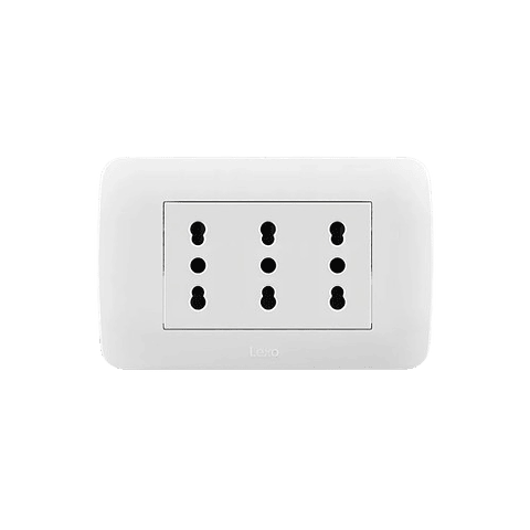 Enchufe Triple Puenteado 10/16 Emb Blanco Lexo