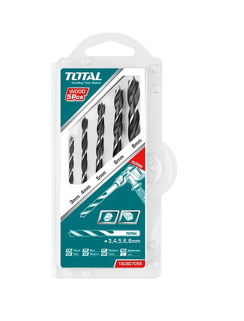 Set 5 Brocas Madera Total