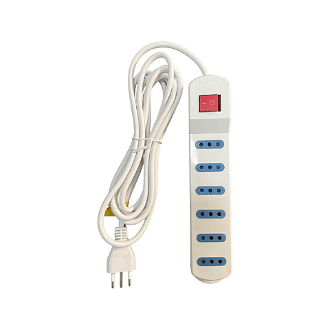 Alargador 6 Tomas 5mt C/Interruptor Blanco Stanford