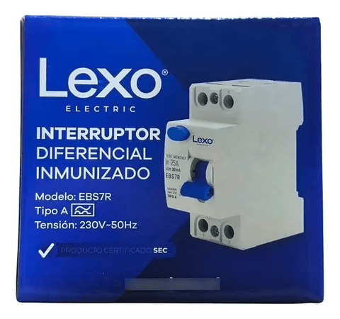 Interruptor Diferencial Tipo A 2X25A 30Ma Lexo