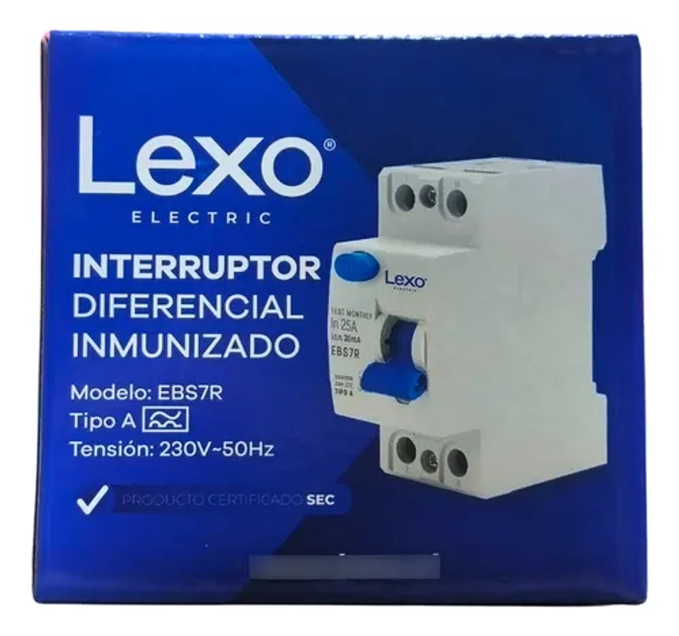 Interruptor Diferencial Tipo A 2X25A 30Ma Lexo 1