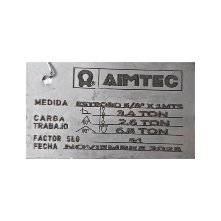 Estrobo Acero Ojo Ojo 5/8 1.5Mts 2