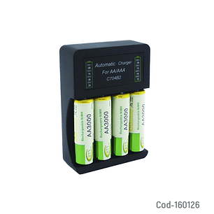 Cargador De Pila AA/AAA Incluye 4 Pilas