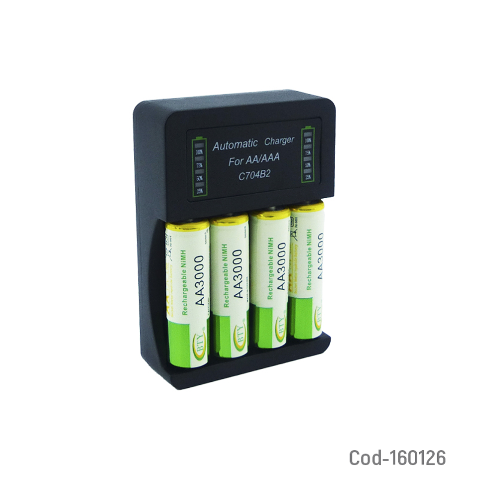 Cargador De Pila AA/AAA Incluye 4 Pilas 1