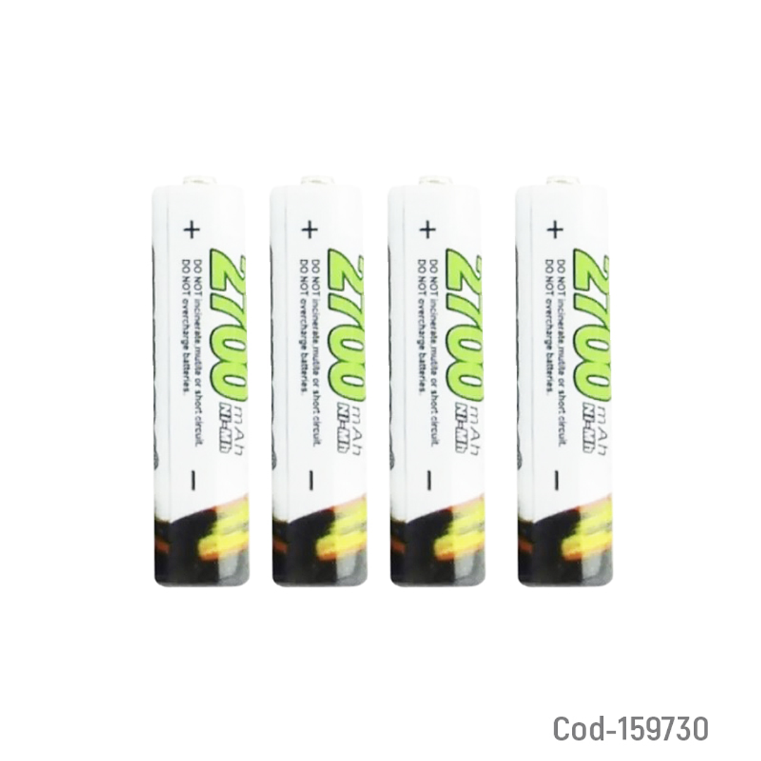 Set X4 Pilas Aaa 1.2V 2700Mah Recargables 1