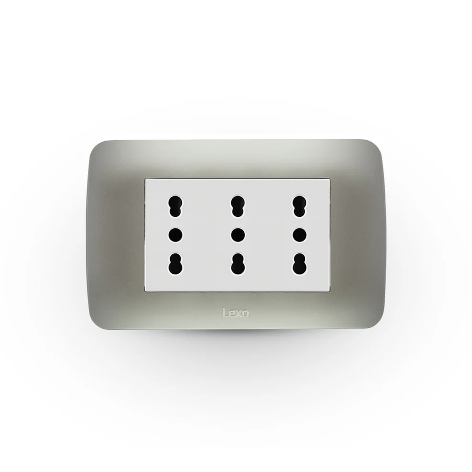  Enchufe Triple Puenteado Emb 10/16 A Plata Lexo 1