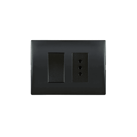 Interruptor 9/12 + Ench 10A Emb Black Andes Lexo