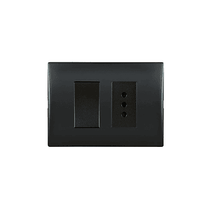 Interruptor 9/12 + Ench 10A Emb Black Andes Lexo