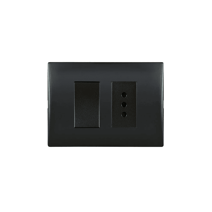 Interruptor 9/12 + Ench 10A Emb Black Andes Lexo 1