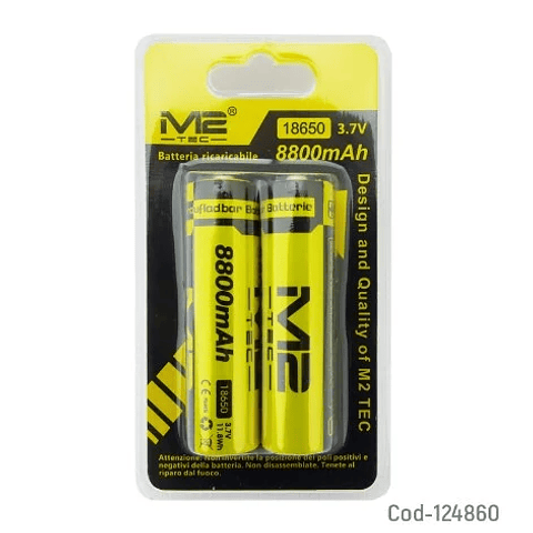 Pila M2-Tec 18650 3.7V Set X2 Recargable