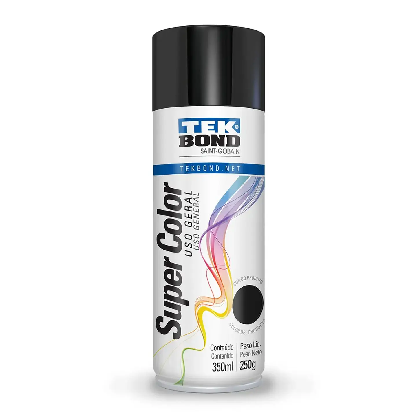 Pintura Spray Negro Brillante 400ml Tekbond 1