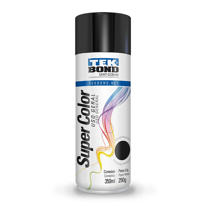 Pintura Spray Negro Brillante 400ml Tekbond 1