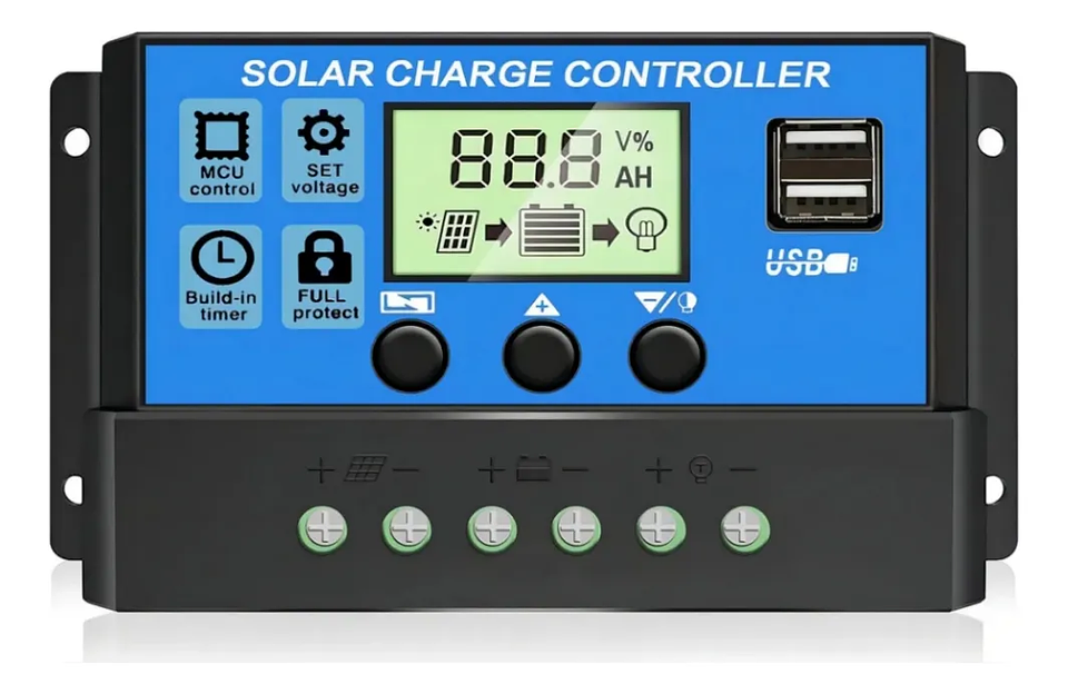 Regulador Carga Solar USB 12-24V 10A 1