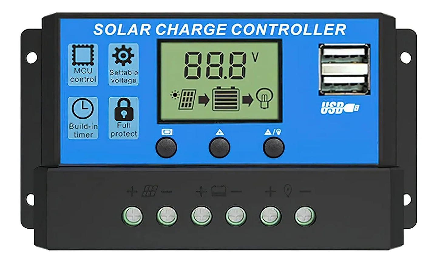 Regulador Carga Solar USB 12-24V 30A 1