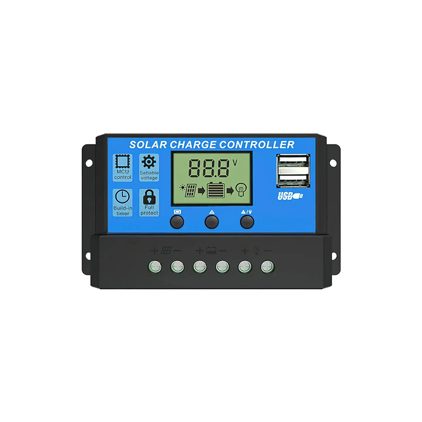 Regulador Carga Solar USB 12-24V 30A 1