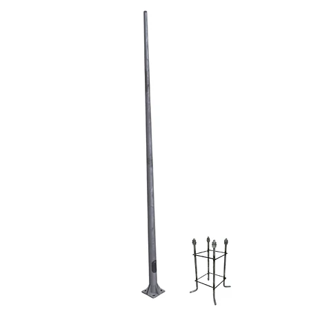 Poste Metalico Conico 6Mts + Canastillo