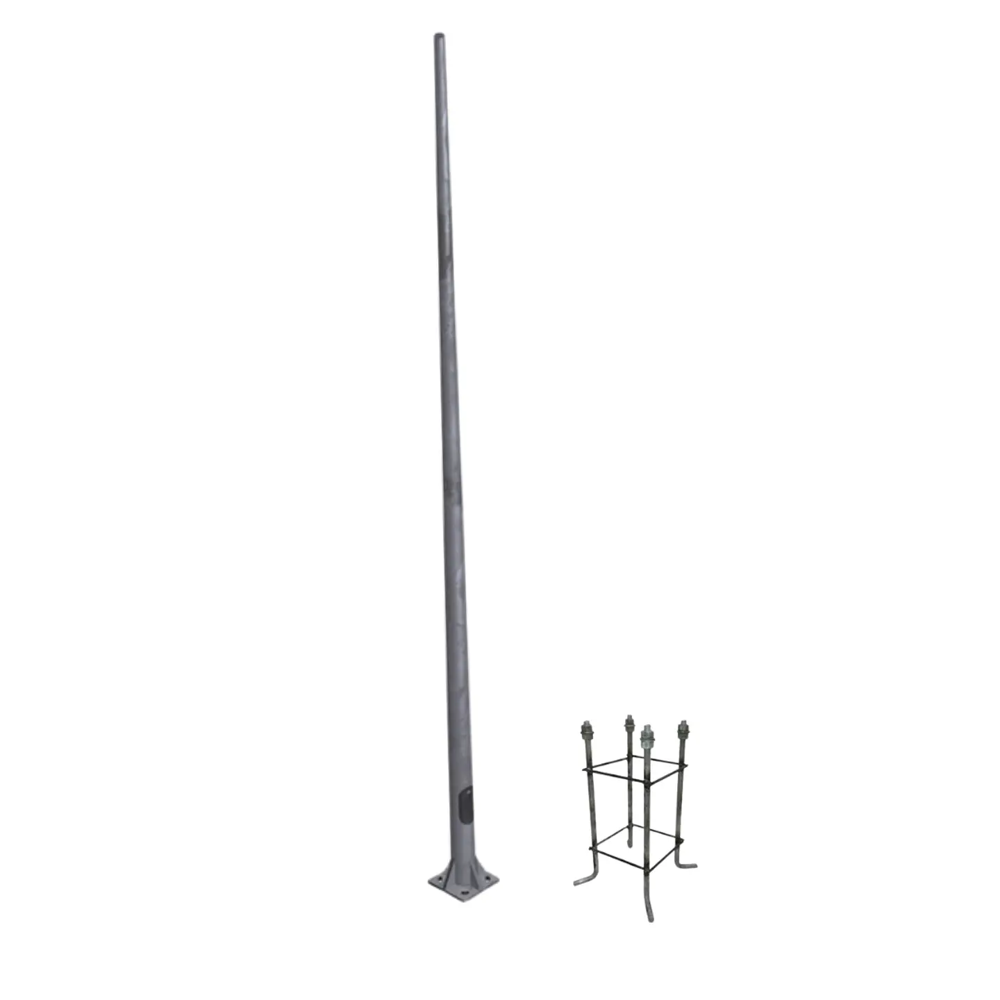 Poste Metalico Conico 6Mts + Canastillo 1