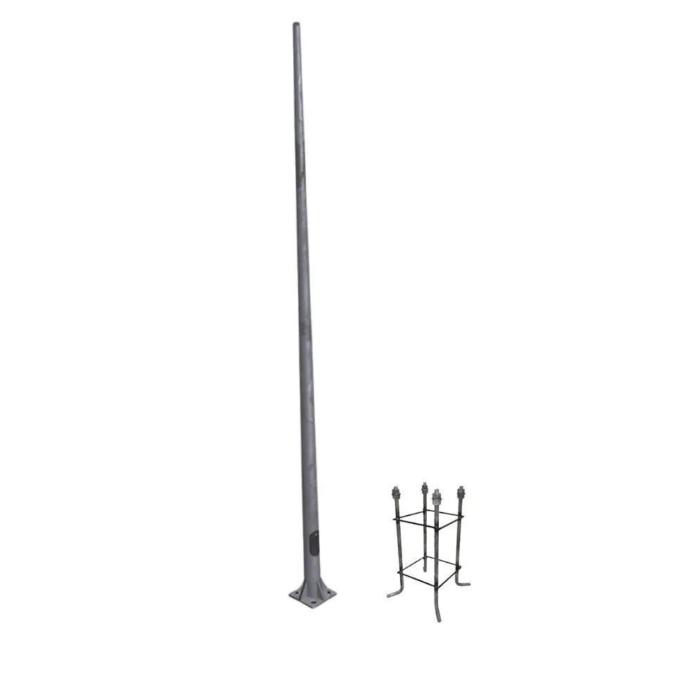 Poste Metalico Conico 6Mts + Canastillo 1