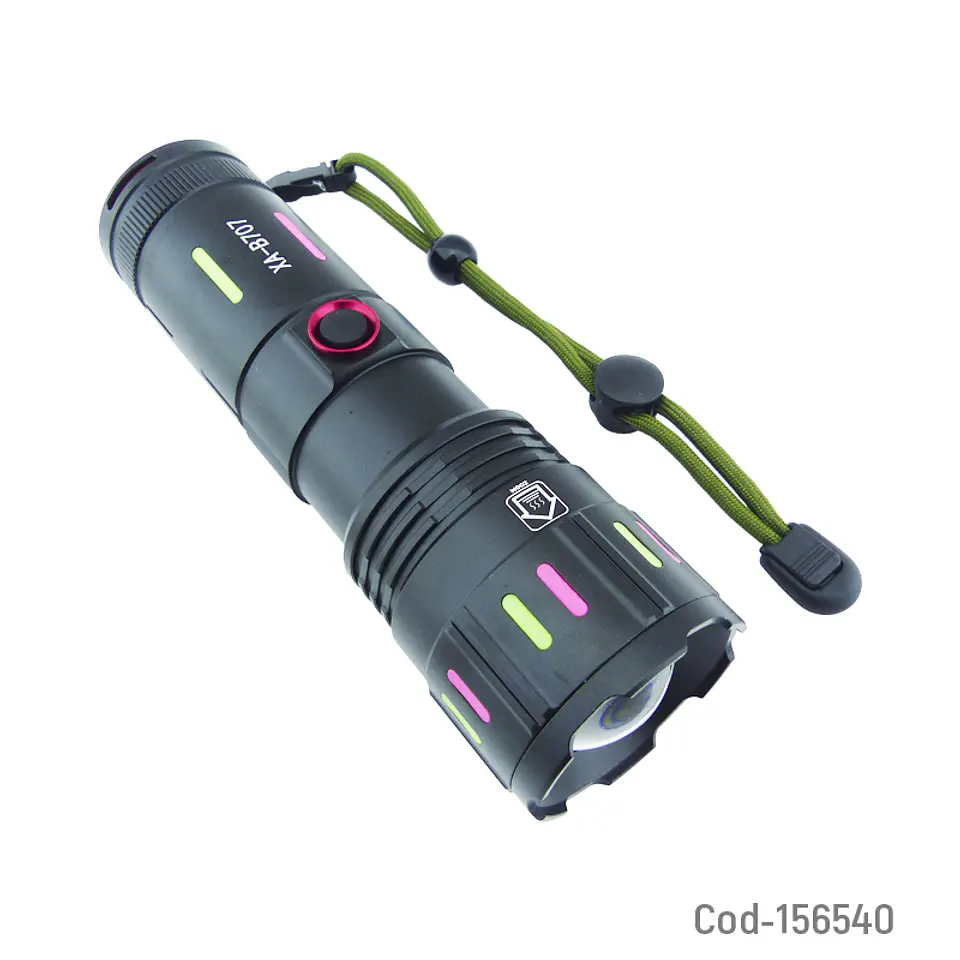 Linterna Led Tactica Zoom Recargable 1