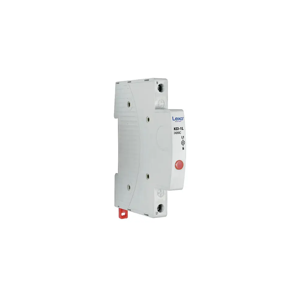Luz Piloto 1/2 Modulo Roja Riel Din Lexo 1