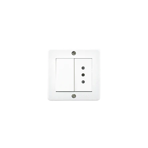 Interruptor S/P (9/12) + enchufe Blanco Lexo