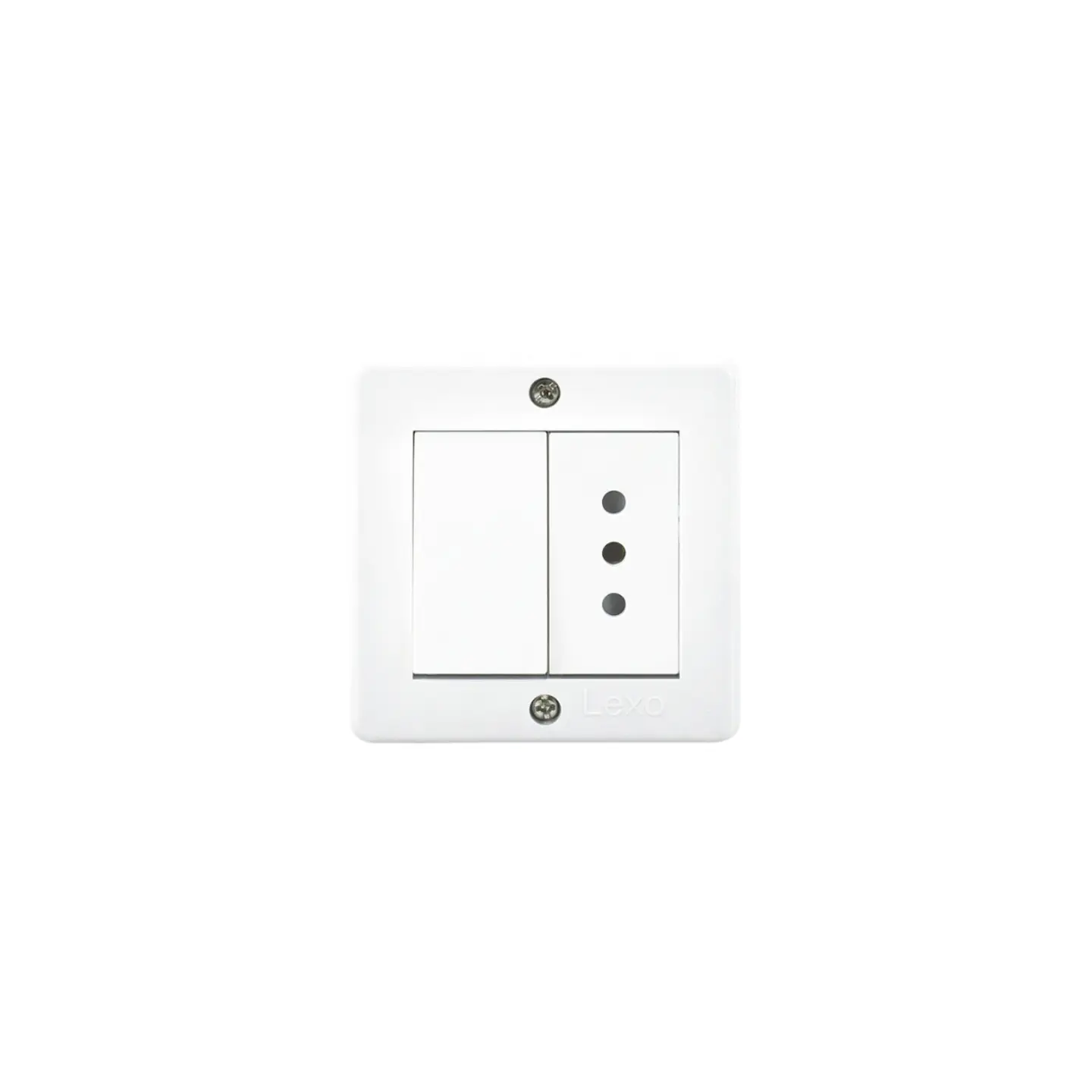 Interruptor S/P (9/12) + enchufe Blanco Lexo 1