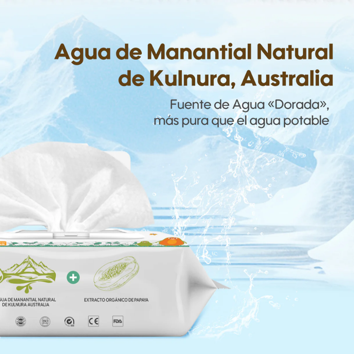 Aiwibi Toallitas Húmedas Papaya con Agua de Manantial 6