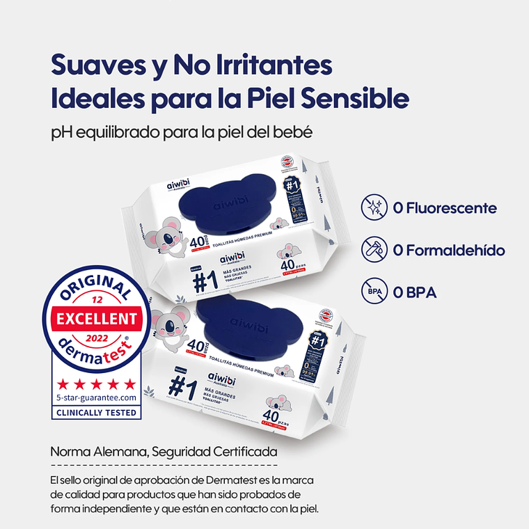 Aiwibi Toallitas Húmedas Premium 99.91% Agua 7