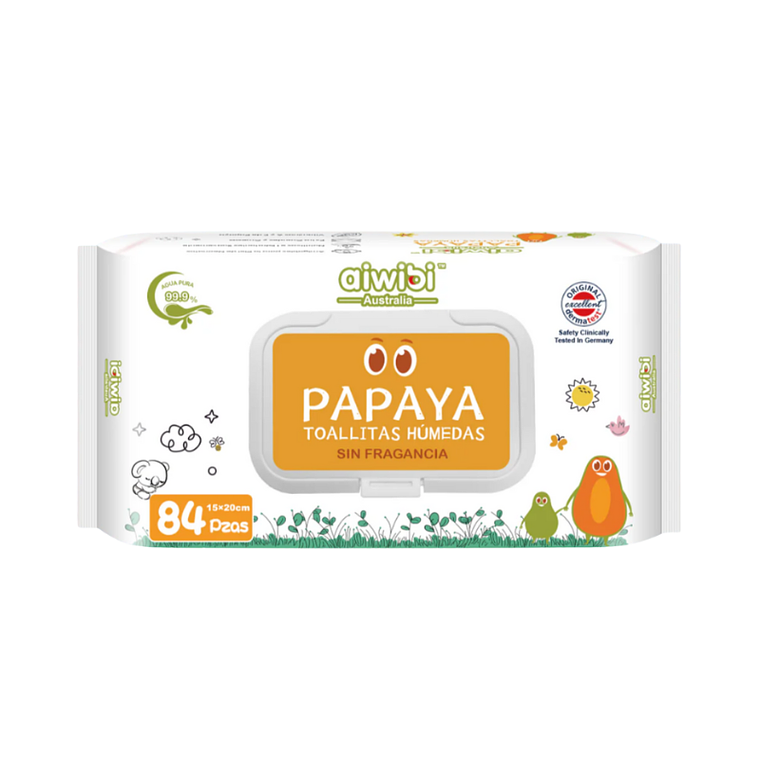 Aiwibi Toallitas Húmedas Papaya con Agua de Manantial 1