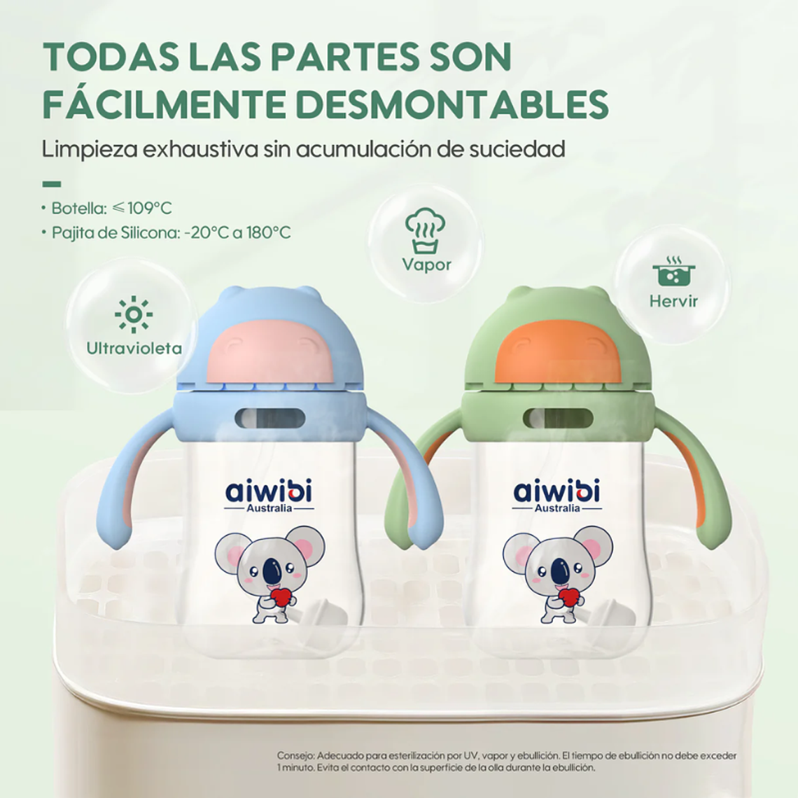 Aiwibi Botella de Agua con Bombilla - 300ml 11