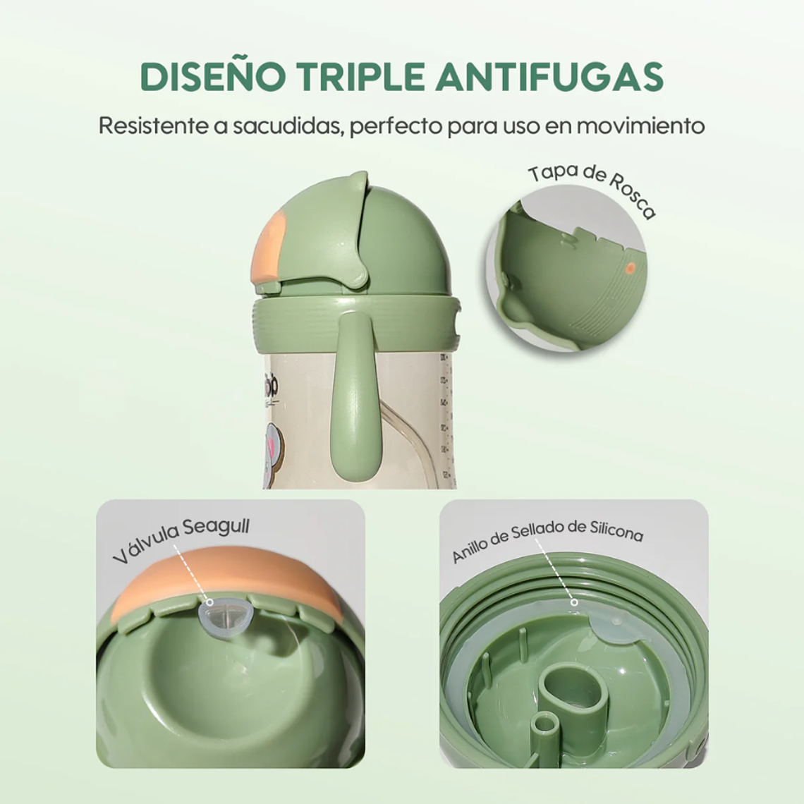 Aiwibi Botella de Agua con Bombilla - 300ml 9