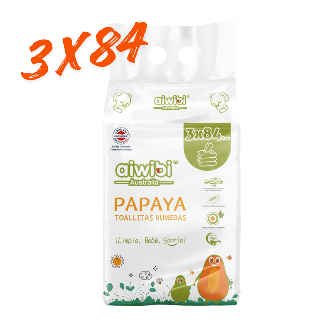 Aiwibi Toallitas Húmedas Papaya con Agua de Manantial 11