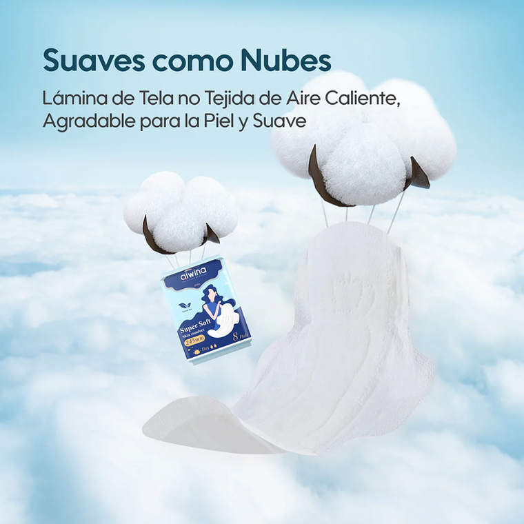 Aiwina Toallas Femeninas Súper Suaves Día 245mm 3