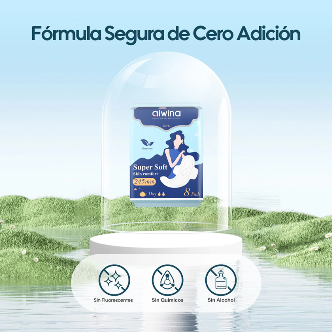 Aiwina Toallas Femeninas Súper Suaves Día 245mm 8