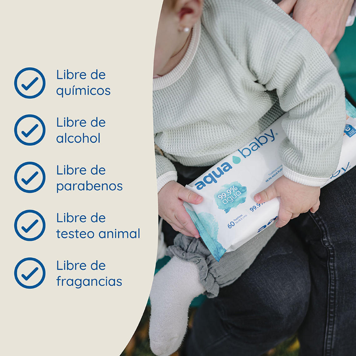 Aquababy Toallitas Húmedas 99,9% Agua y Aloe Vera x40 3