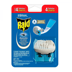 Raid Insecticida Eléctrico en Tabletas para Mosquitos y Zancudos